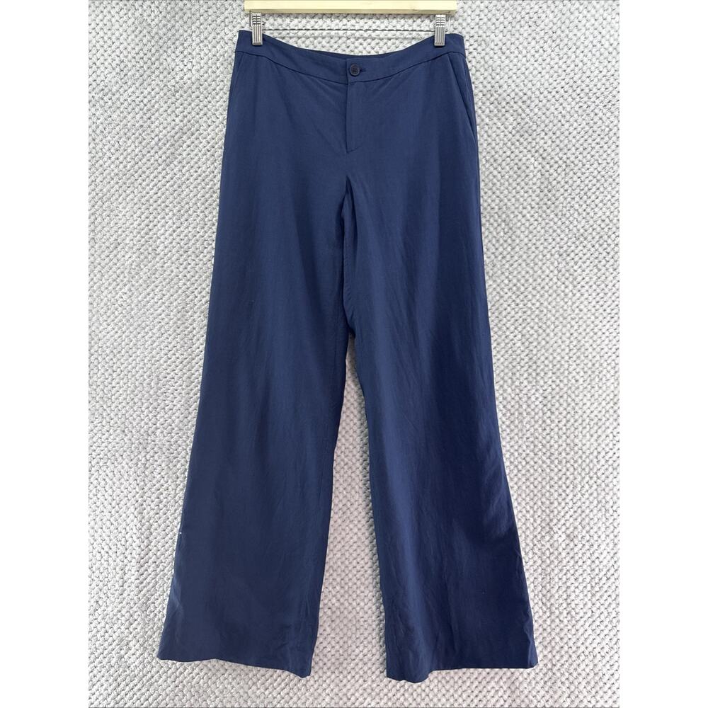 Lauren Ralph Lauren Pants Womens 6 Blue Silk Linen Bootcut High Rise Fully Lined